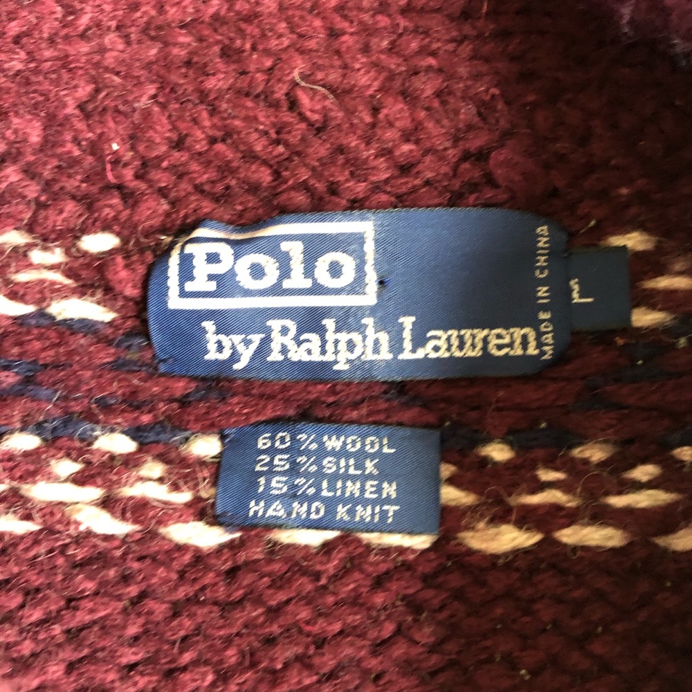 Polo Ralph Lauren Navajo Sweater Hand Knit Large - Picture 3 of 4